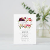 Boho Floral Wedding Guest Details Informatiekaartje (Staand voorkant)