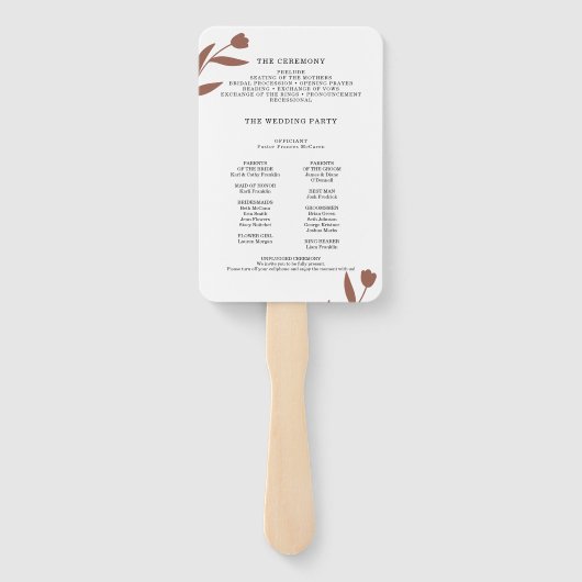 Boho Floral Wedding Handwaaier (Achterkant)