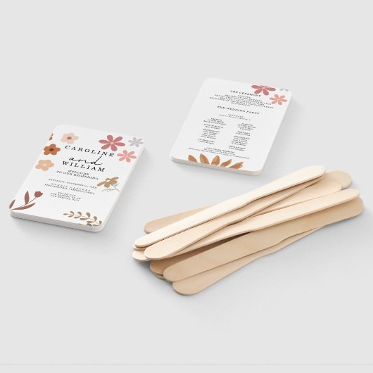 Boho Floral Wedding Handwaaier (Niet-gemonteerd)