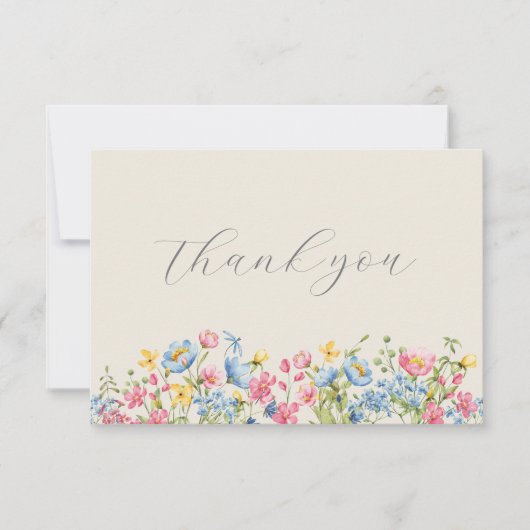 Boho Floral Wedding Hartelijk dank Bedankkaart (Voorkant)