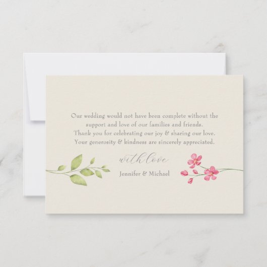 Boho Floral Wedding Hartelijk dank Bedankkaart (Achterkant)