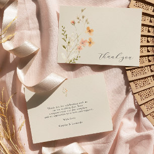 Boho Floral Wedding Hartelijk dank Bedankkaart