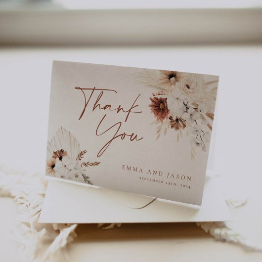 Boho Floral Wedding Hartelijk dank Bedankkaart