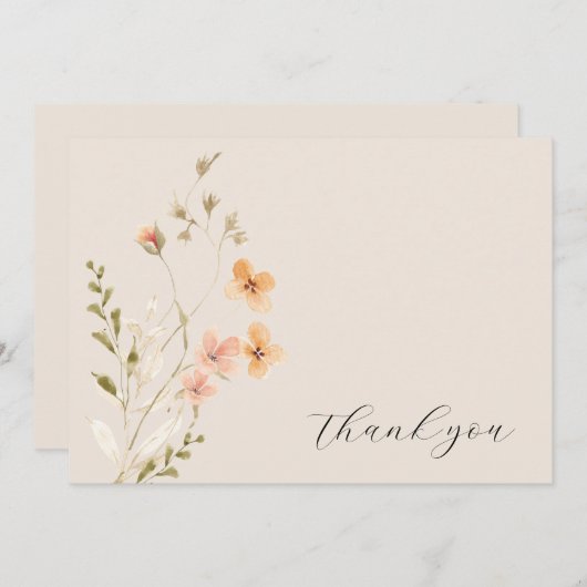 Boho Floral Wedding Hartelijk dank Bedankkaart (Voorkant / Achterkant)