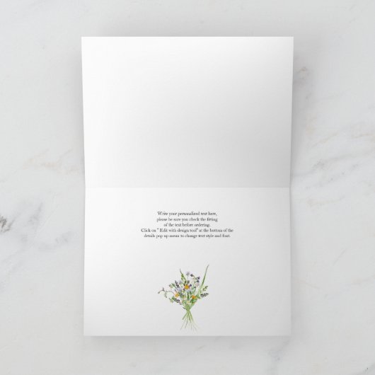 Boho floral Wedding Hartelijk dank Kaart (Binnen)