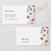 Boho Floral Wedding Informatiekaartje (Voorkant / Achterkant)