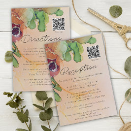 Boho Floral Wedding Information Kaart