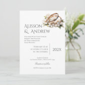 Boho Floral Wedding Invitation Kaart (Staand voorkant)