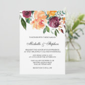 Boho Floral Wedding Invitation Kaart (Staand voorkant)