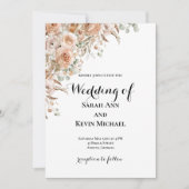 Boho Floral Wedding Invitation Kaart (Voorkant)