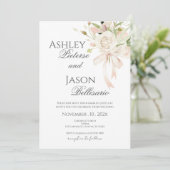 Boho Floral Wedding Invitation Kaart (Staand voorkant)