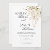 Boho Floral Wedding Invitation Kaart (Voorkant / Achterkant)