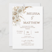 Boho Floral Wedding Invitation Kaart (Voorkant)