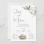 Boho Floral Wedding Invitation Kaart (Voorkant)