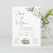 Boho Floral Wedding Invitation Kaart (Staand voorkant)