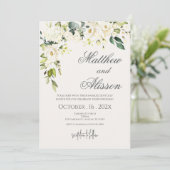 Boho Floral Wedding Invitation Kaart (Staand voorkant)