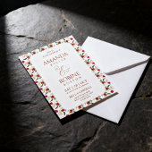 Boho Floral Wedding Invitation Kaart