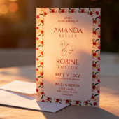 Boho Floral Wedding Invitation Kaart