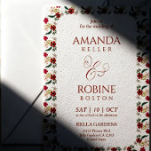 Boho Floral Wedding Invitation Kaart