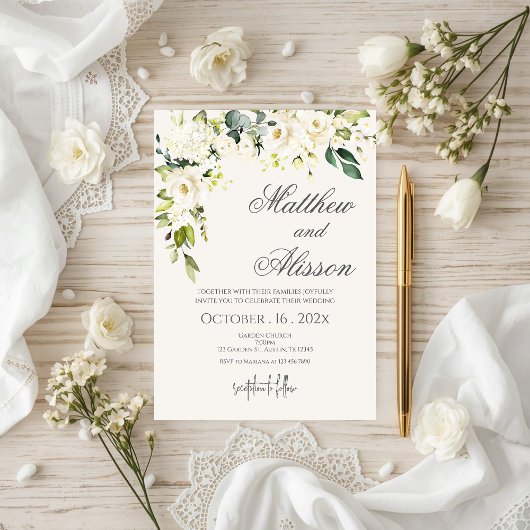 Boho Floral Wedding Invitation Kaart