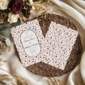 Boho Floral Wedding Invitation  Kaart
