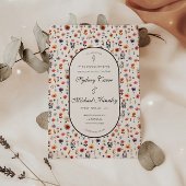 Boho Floral Wedding Invitation  Kaart