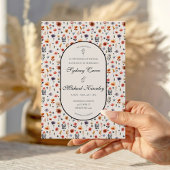 Boho Floral Wedding Invitation  Kaart