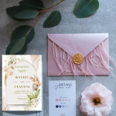 Boho Floral Wedding Invitation Kaart