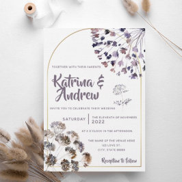 Boho Floral Wedding Invitation Kaart