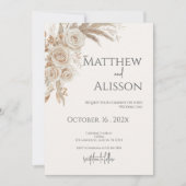 Boho Floral Wedding Invitation Kaart (Voorkant)