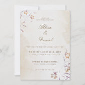 Boho Floral Wedding Invitation Kaart (Voorkant)