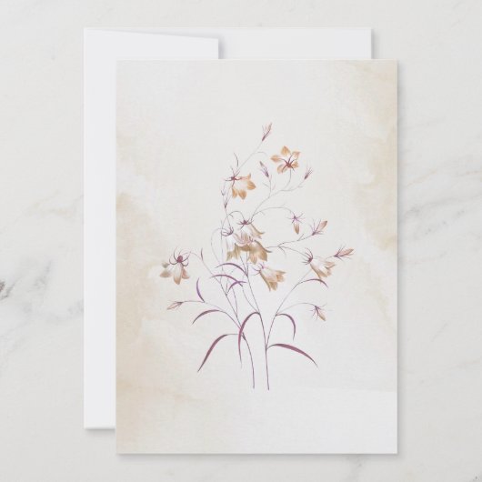 Boho Floral Wedding Invitation Kaart (Achterkant)