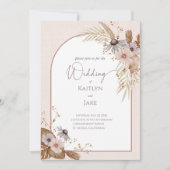 Boho Floral Wedding Invitation Kaart (Voorkant)