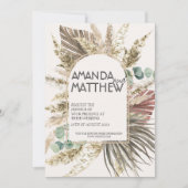 Boho Floral Wedding Invitation Kaart (Voorkant)