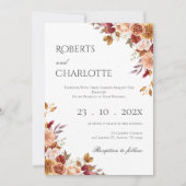 Boho Floral Wedding Invitation Kaart (Voorkant)