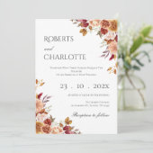 Boho Floral Wedding Invitation Kaart (Staand voorkant)