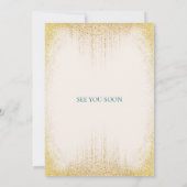Boho Floral Wedding Invitation with Gold Sparks Kaart (Achterkant)