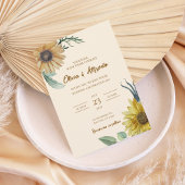 Boho Floral Wedding Invite Kaart