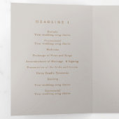 Boho Floral Wedding Itinerary Drieluik Uitnodiging (Binnenzijde eerst)