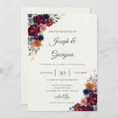 Boho floral wedding kaart (Voorkant / Achterkant)