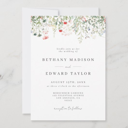 Boho Floral Wedding Kaart (Voorkant)