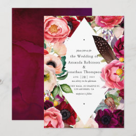 Boho Floral Wedding Kaart