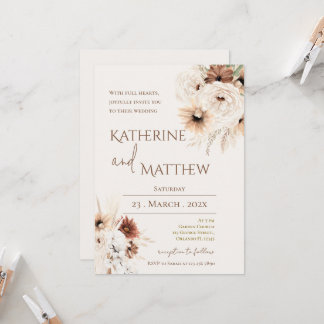 Boho floral wedding kaart