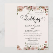 Boho Floral Wedding Kaart (Voorkant / Achterkant)