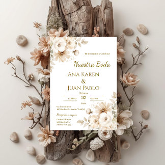 Boho Floral Wedding Kaart