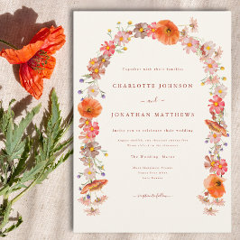 Boho Floral Wedding Kaart