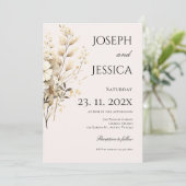 Boho Floral Wedding Kaart (Staand voorkant)