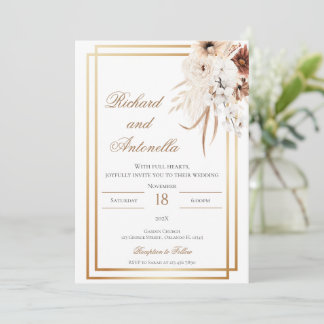 Boho Floral Wedding Kaart