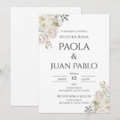 Boho Floral Wedding Kaart (Voorkant / Achterkant)