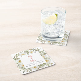 Boho Floral Wedding Kartonnen Onderzetters